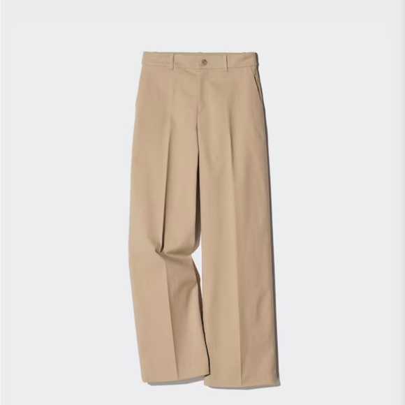 Uniqlo Women Wide Chino Pants Beige Tan NWT Size XS - Picture 2 of 14